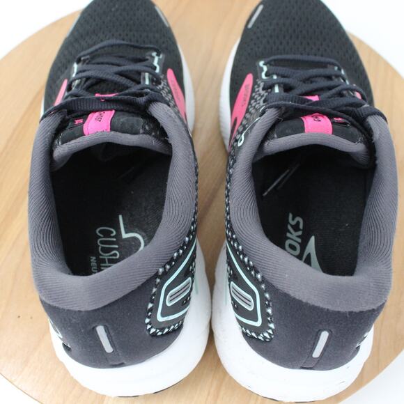 Brooks Shoes Womens 8 Ghost 14 Running Sneakers Black Pink Lace Up Gym Workout - Picture 9 of 10